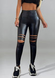 Leather High Waist Ripped