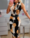 Independent Station Popular Style Sexy Fashion Button Dress Dress With Belt-Outfit