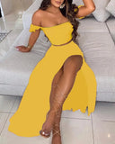 Slim Fit Bohemian Print Skirt Retro Set For Women Sexy Off The Shoulder Crop Top And Maxi Skirts Two Piece Sets