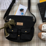 Canvas Women's Bag Shoulder Korean Students Fashion Harajuku Windsuit Casual Ladies Crossbody Female Messenger Bags For