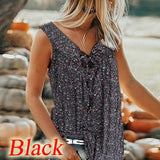 Tank Top Women Floral Print Sleeeless Loose Casual V-Neck Vest Camis 2021 New Fashion Ladies Vintage T-Shirt