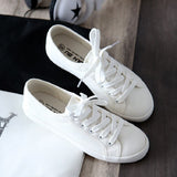 Style Canvas Sneakers Women Casual Shoes White Sneakers Women Vulcanized Shoes Lace Up Flat Trainers Ladies summer