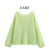 Homemade New Women's Classic Oceanic Back Buttered Knitted