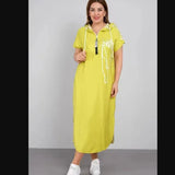New Middle-Year Mother Fashion Casual Women's Dress Stitched Zippered Hat Dress