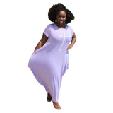 Dresses Summer 2021 Plus Size 5xl Wholesale Solid Casual Pockets Bodycon Super Stretchy Streetwear Maxi Dress