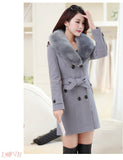 Autumn And Winter Large-Size Hairy Women's Coat Double Buckle Ebay Big Coat