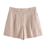 Autumn Style New Style Tooling Style Solid Color Slim Vest Shorts Leisure Suit-Outfit