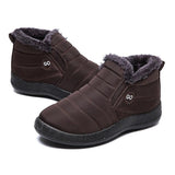 Boots Women Winter Shoes Warm Plush Ankle Boots Female Casual Slip On Flat Fur Shoes Waterproof Footwear Light Black