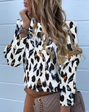 Ebaywish Explosion Ins Net Red Long-Sleeved Round Collar Metal Buckle