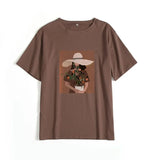 Aesthetic Graphic Printed Women T Shirts Harajuku Kawaii Soft Cotton Loose Tees Gothic Vintage Casual Female