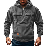 Men's Casual Coat Hooded Autumn And Winter Tunic Station Multi-Pocket