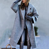 New 2025 Autumn Women's Long-Sleeved Collar Coat Prints The Long