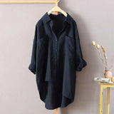 Spring Summer Streetwear Loose Solid Color Shirt Women's Clothing All-match Pockets Stylish Korean Single-breasted