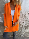 2025 New Hot Fashion Long-Sleeved Solid Coat Women's