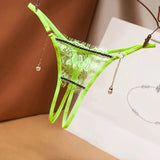 panties ladies low waist transparent sexy open file free temptation pearl pendant sexy