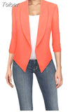 Big Size Slim Women Blazers Fashion 2023 Spring Jacket Female Work Office Solid Pocket Notched Blazer Feminino Coat