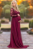 Lace V-neck Full Sleeve Pregenant Evening