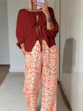 New Round Tie Nine-Sleeve Rope With Knitted Sweater Lazy Wind