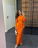 Autumn New Women's Pure Color Temperament With A Stylish Dress