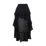 Summer 2024 New Hot Girls Dragging Skirt Dark Wind Retro Irregular Half Skirt-Outfit