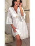 Lace Dress In Spring 2025 V-Neck Lace Sleeve
