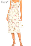 Spring Print Midi Dress For Women Square Collar Sleeveless High Waist Hit Color Slim Bodycon Dresses Female Summer 2023