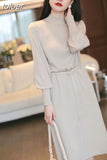 Female Black Knitted Sweater Dresses for Women Elegant Ladies Turtleneck Long Sleeve Midi Vestidos Autumn Winter