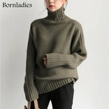2022 Autumn Winter Loose Turtleneck Pullover Basic Warm Sweater for Women Korean Soft Kniited Solid Sweater