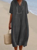 And Summer 2025 New Women's Clothing Hot Selling Explosive Casual Thin Dress Solid