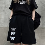 Summer print Shorts Solid Wide-leg Knee-length Harajuku Simple Ins Trendy All-match Students Chic skinny plus size