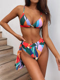 Toloer Outer Single Swimsuit Bikini 2023 Women's Print Split Swimsuit B261W-Outfit
