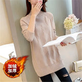 Knit Sweater Pullover Autumn Winter Clothes Korean Solid Long Sleeve Pull Warm Half Turtleneck Sweater Female Jumper