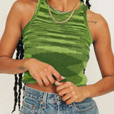 Tank Top Summer Knit Crop Top Women Sleeveless Basic T Shirts Casual Bodycon Vest Green Streetwear Vintage 90s