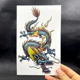 Big Colorful Dragon Fake Tattoo Stickers For Men Women Body Art Arm Temporary Tatoos Waterproof Flash Decals
