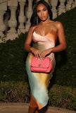 Party Sexy Colorful Strap Midi