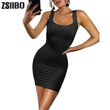 Women's Sexy Bodycon Tank Dress Sleeveless Basic Midi Club