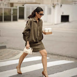 Women's 2025 Spring New Fashion Pilot Bat Sleeve Zipper Jacket