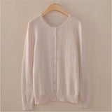 cardigan women spring plus size Solid color long sleeve short sweater coat female single-breasted casual tops jackets