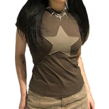 Women Goth Clothes y2k Crop Tops Summer 2024 T shirts Grunge 2000s Trashy Aesthetic Short Sleeve Tees Young Girls Streetwear-Outfit