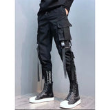Men's Autumn And Winter Loose Tide Brand Ruffian Handsome Ins Hip-Hop Hip-Hop Wide-Legged Pants With Many Pockets-Outfit