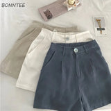 Women Summer 2020 New High Waist Casual Women's Loose Trendy All-match Simple Daily Elegant Lovely Solid Female