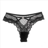 Lace Mesh T-T-Shirt Female Transparent Hollowless Low-Waisted Cotton Crotch Triangle
