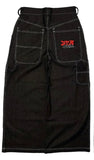 Hip-Hop Rock Embroidered Loose Jeans Y2k Street Retro Harahara Wide-Legged Straight Trousers-Outfit