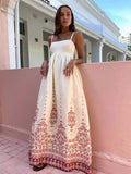 Sling Fashion Print Cotton Leprosy Dress 2025 Spring And Summer