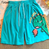 Chic Dinosaur Funny Sports Shorts Cartoons Knee Length Pants Running Basketball Board Teens Clothes Brand Goth Punk