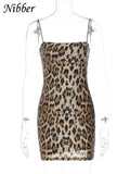 Leopard Print Sequin decoration Mini Dress Women Sexy Long Sleeved O-Neck Female Midnight Evening Dresses Streetwear-Outfit