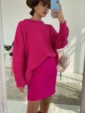 Oversized Knitted Sweater Women Autumn Winter Thick Solid Pullovers Female Warm Cozy Jumper Casual Knitwear Tops