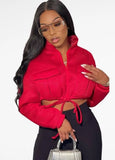 Casual High Collar Zipper Pocket Long Sleeve