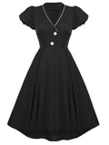 Formal V-Neck Short Sleeve Vintage Prom