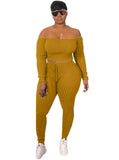 Sexy Off Shoulder Knit Top And Leggings 2 Piece